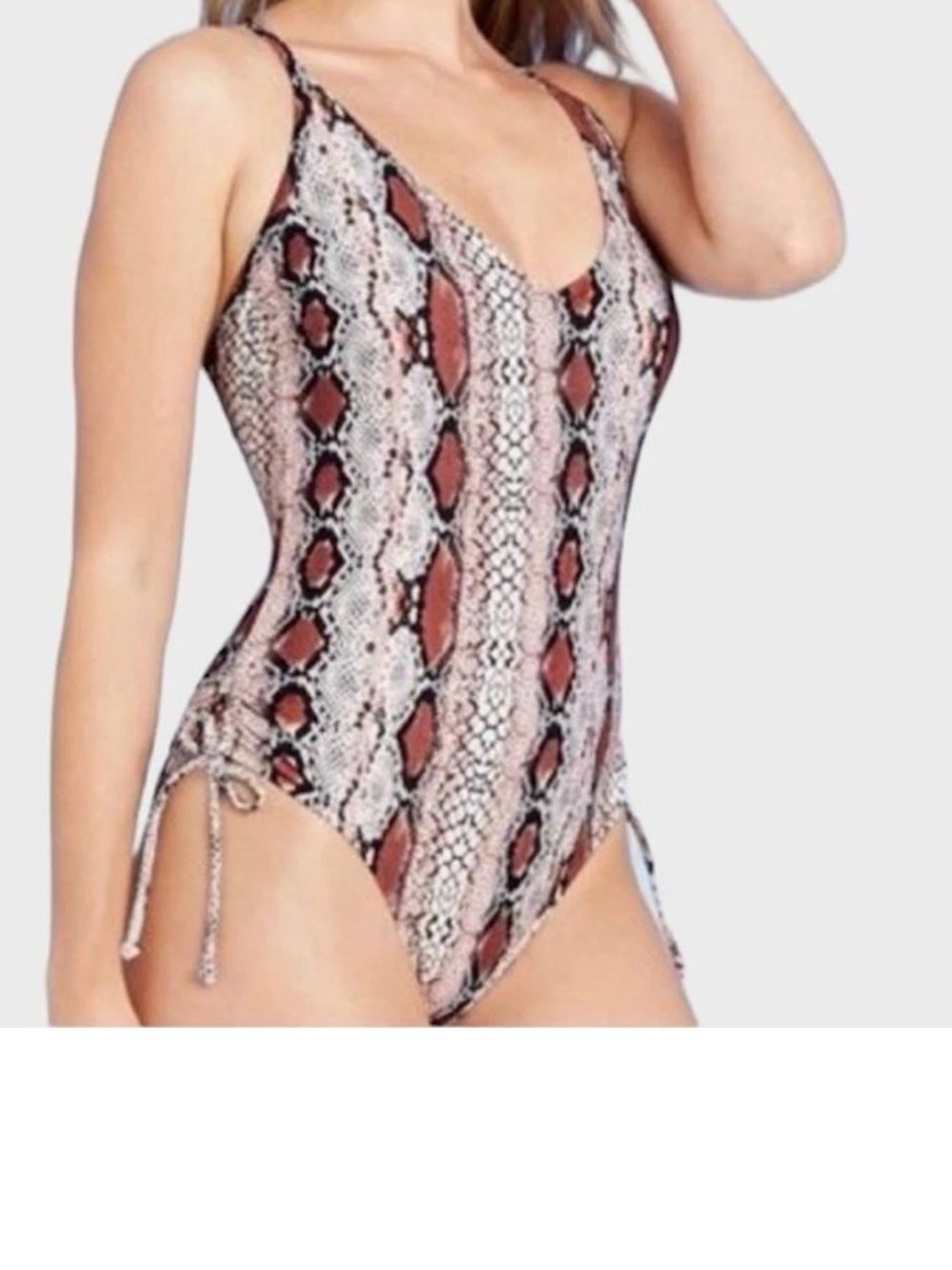 New Kona Sol Women's Medium Coverage One Piece Swimsuit Animal Snake Print Sz S